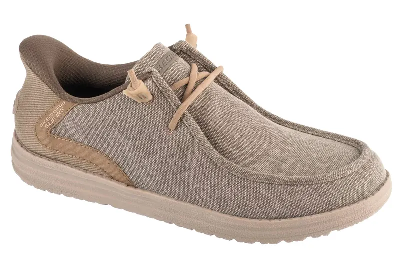 Skechers Slip-Ins: Melson - Coronado 210959-KHK, Męskie, Beżowe, buty sneakers, tkanina, rozmiar: 41