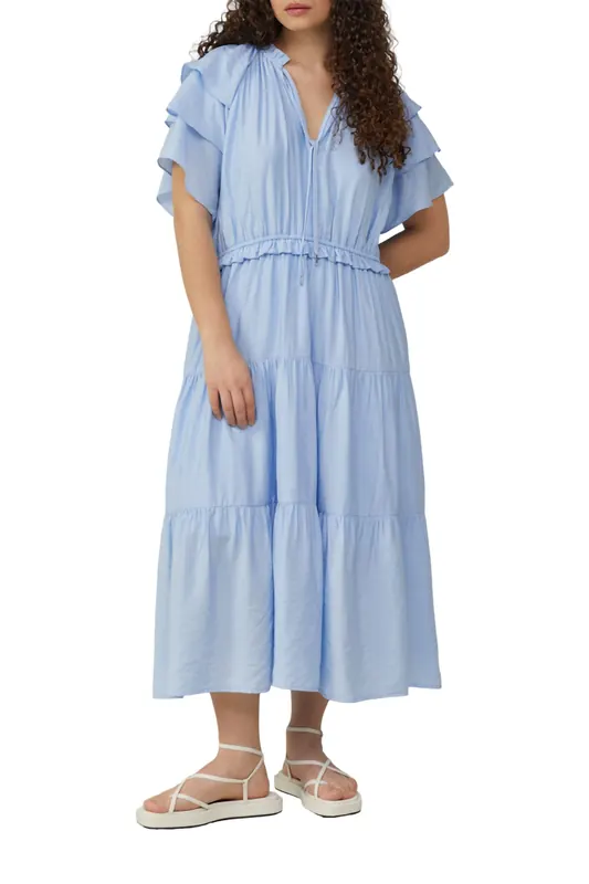 s.Oliver -qs Dresses Light Blue Maat: 38 | Midi Jurken Outlet | Dames | Blauw