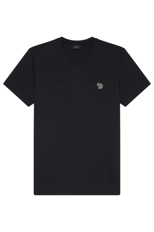 Paul Smith Mens Ss Vn Tshirt Zebra Badge Very Dark Navy Maat: S | Basic T-Shirts Outlet | Heren | Blauw