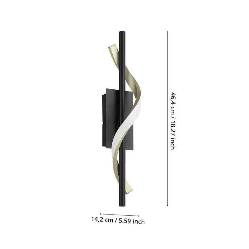 Kinkiet LED EGLO CONAPRATO, czarny/mosiężny, 47 cm, CCT