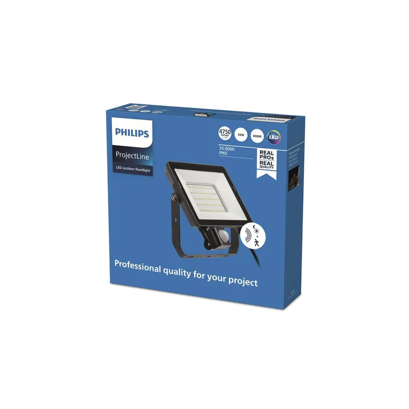 Reflektor zewnętrzny Philips ProjectLine Sensor 4000K 50W