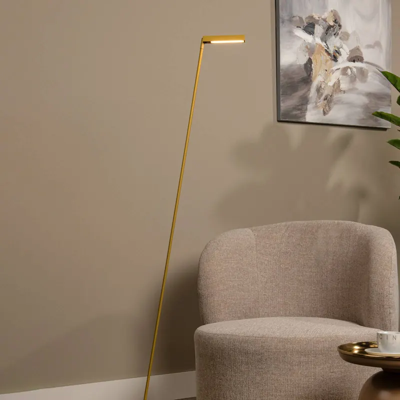 Lampa stojąca LED Lavale, ochra żółta, ściemniana, wysokość 138 cm