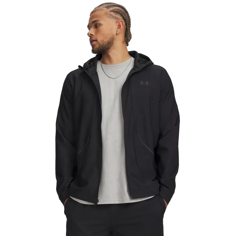 Under Armour UA Unstoppable Woven Jacket męska kurtka sportowa z kapturem czarna (XL)