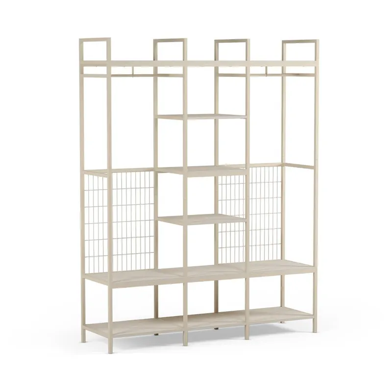 Kremowa stalowa szafa otwarta 140x179,5x40 cm Amara – Marckeric