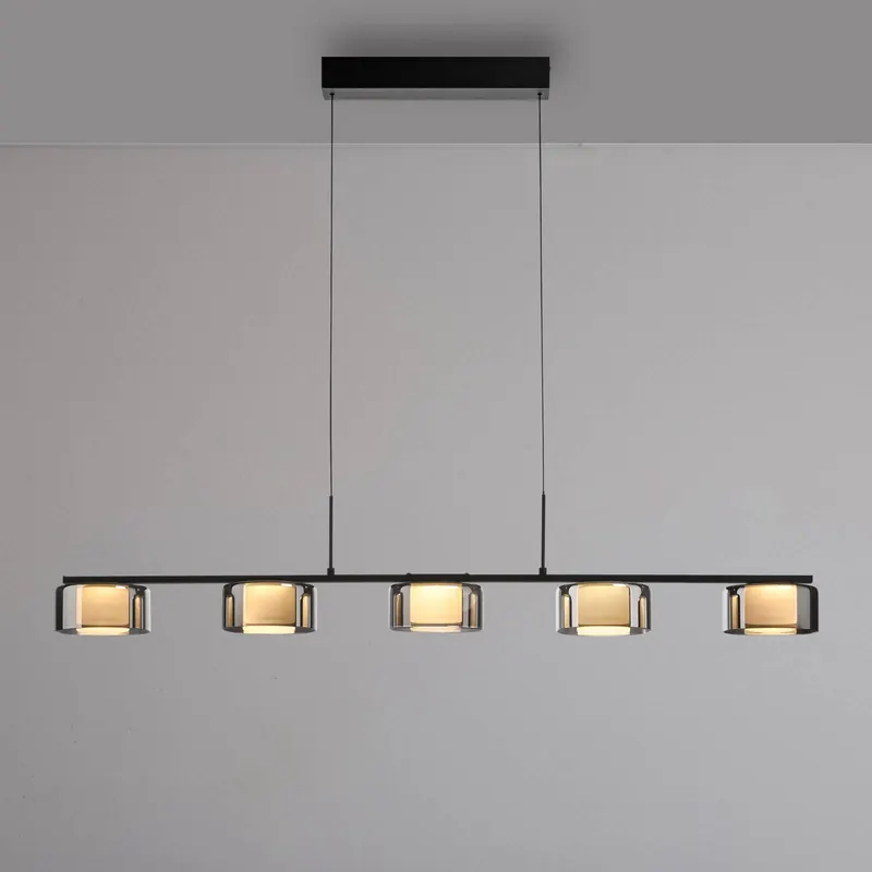 Paul Neuhaus żyrandol LED Rika, 119 cm, szkło, ściemniany