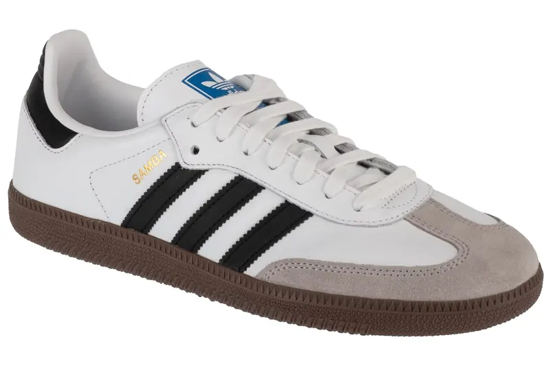 adidas Samba OG B75806, Unisex, Białe, buty sneakers, skóra zamszowa, rozmiar: 46 2/3