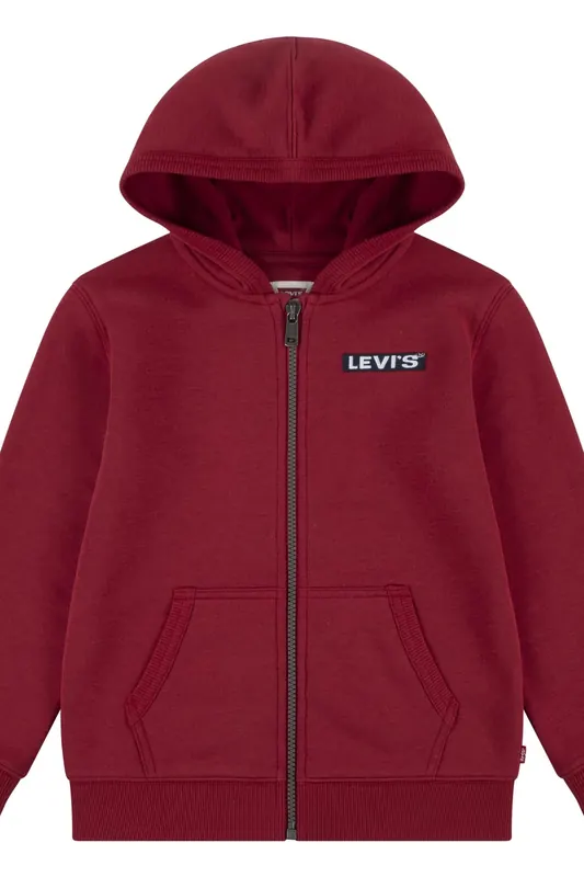 Levi's Unisex Boxtab Full Zip Hoodie Rhythmic Red Maat: 6M | Sportkleding Outlet | kids | Rood