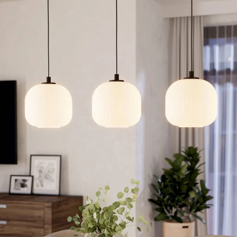 Lampa wisząca Mantunalle, długość 120 cm, czarny/biały, 3-punktowa.