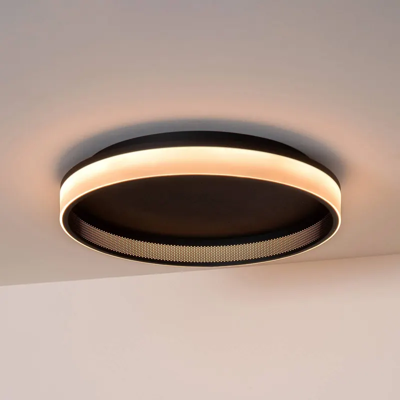 Lampa sufitowa LED ESTREJA, czarna, Ø 40 cm, CCT, stepdim