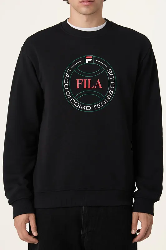 FILA Parella Relaxed Graphic Sweatshirt Black Maat: XL | Sweaters Outlet | Heren | Zwart