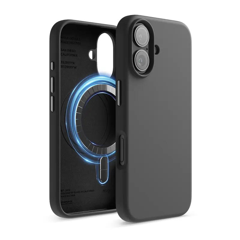 Elago kryt Silicone Case Magsafe pre iPhone 16 Black ES16MSSC61-BK