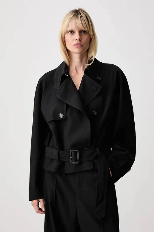 MM6 Maison Margiela krótki trencz damski z wełną