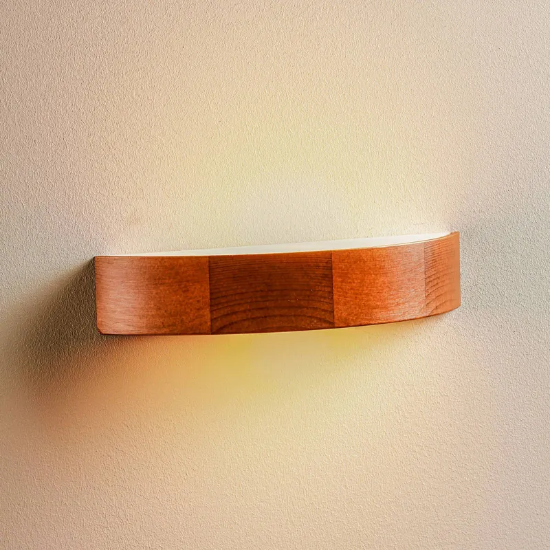 Lampa ścienna Kerio, szerokość 40,5 cm, sosna rustykalna