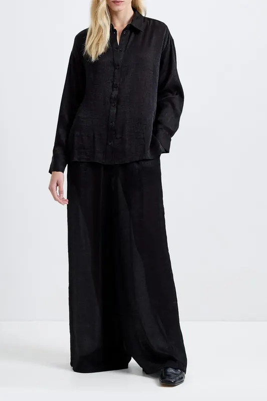 French Connection Terry Crinkle Top Black Maat: L | Longsleeves Outlet | Dames | Zwart