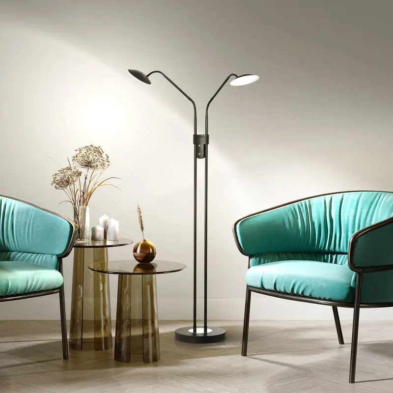 Lampa stojąca LED Tallri czarna wysokość 135 cm 2-punktowa CCT Touchdim