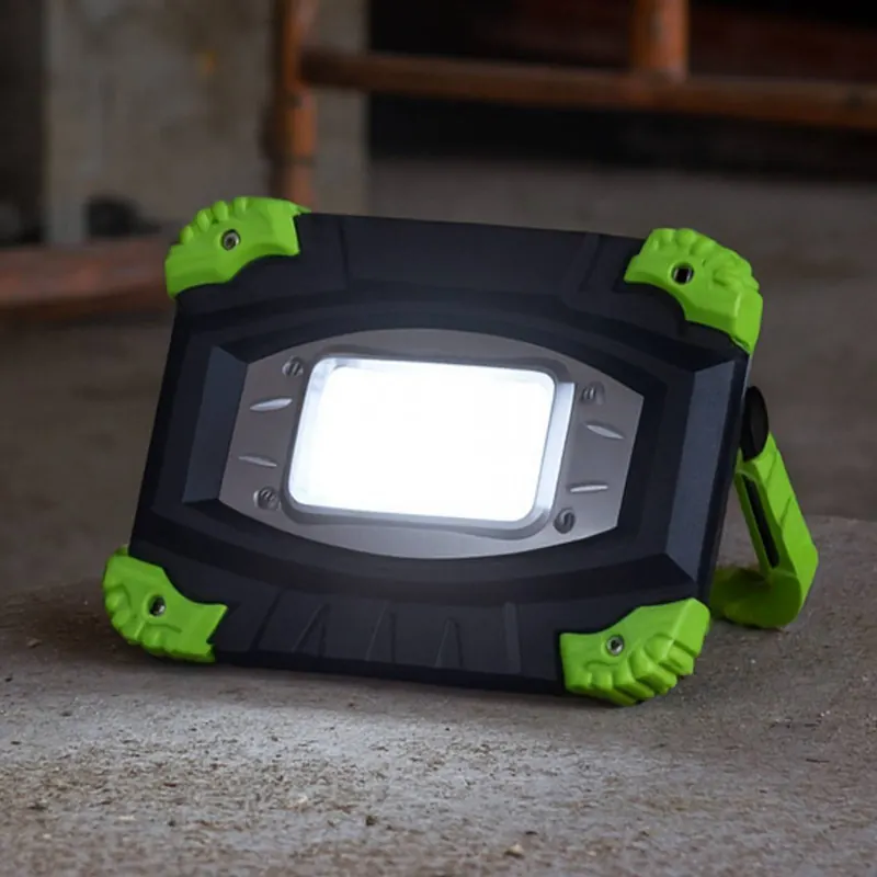 Reflektor zewnętrzny LED z akumulatorem 850947, czarny/zielony, długość 17 cm