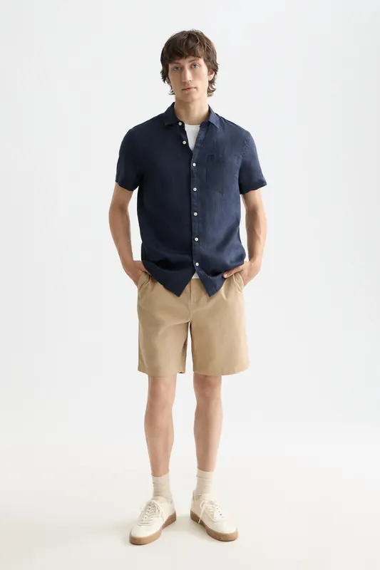 Scotch & Soda Core Linen Shirt Night Maat: S | Casual Overhemden Outlet | Heren | Blauw