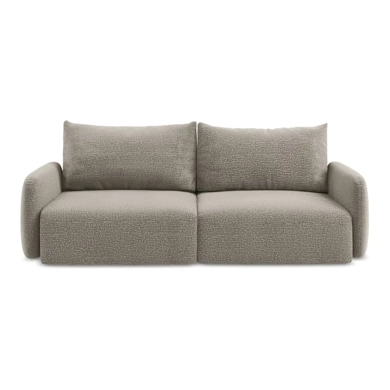 Beżowa rozkładana/ze schowkiem sofa 238 cm Kalena – Makamii