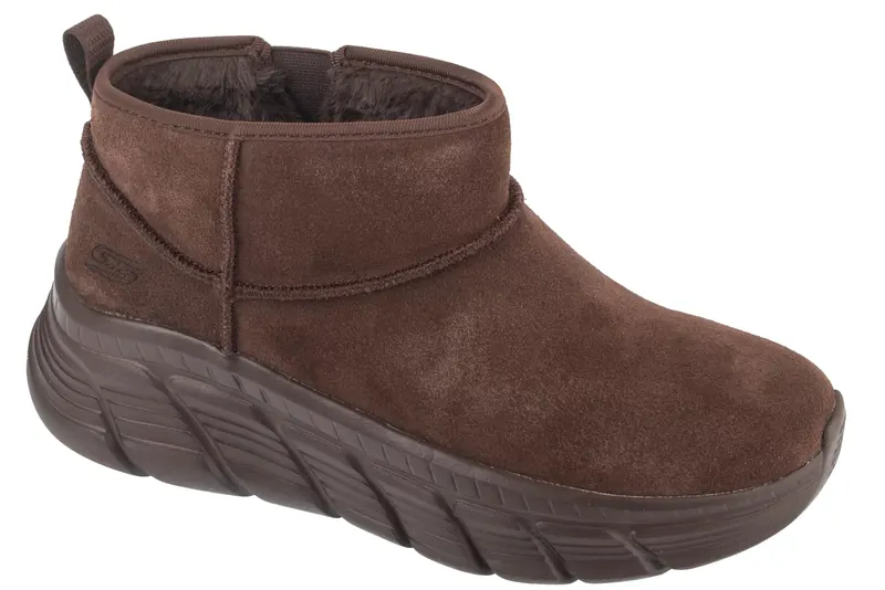 Skechers Bobs B Flex Hi - Hi Frost 117390-CHOC, Damskie, Brązowe, buty zimowe, skóra zamszowa, rozmiar: 40