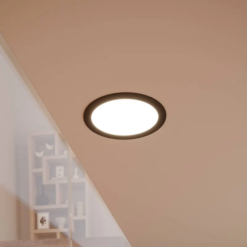 EGLO connect Oprawa wpuszczana LED Fueva 6-Z, czarna, Ø16cm