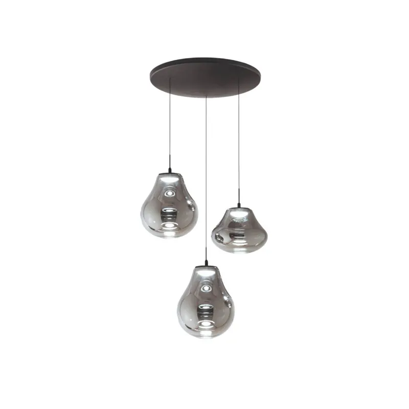 Lampa wisząca LED Deva, 3-punktowa, Ø 50 cm, szara, CCT, ściemniana