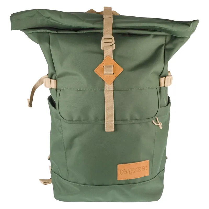 JanSport Hatchet Rolltop Backpack EK0A5BLG2T3, Unisex, Zielone, plecaki, poliester, rozmiar: One size