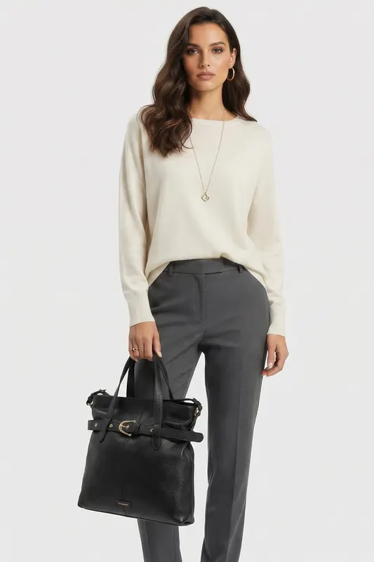 Coccinelle Large Leather Tote Bag In Black Maat: OS | Handtassen Outlet | Dames | Zwart