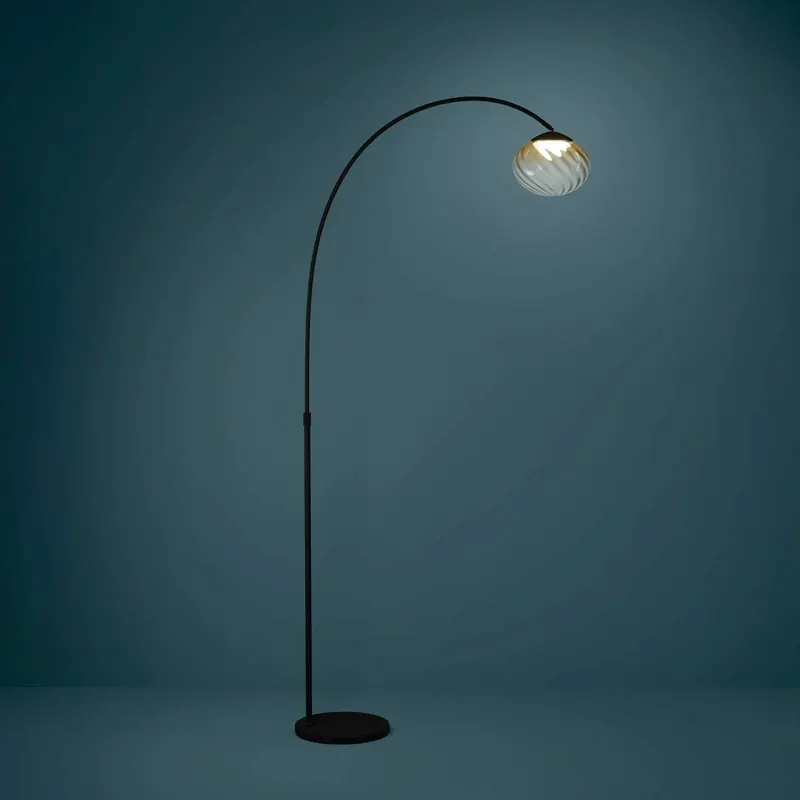 Lampa stojąca LED Stars of Light Pantoja, czarna/bursztynowa, 160 cm, CCT