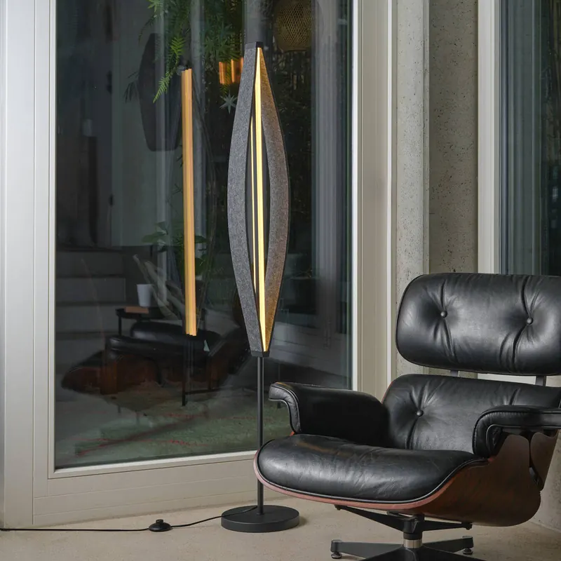 Lampa stojąca LED OSRAM Decor Flat Felt, szara, filc, 3000 K