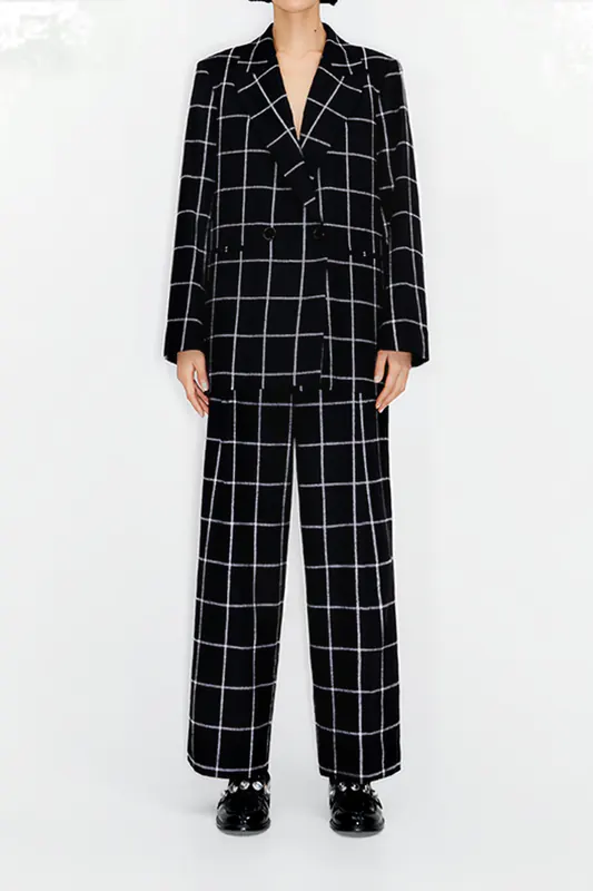 Bimba y Lola Black Checked A-line Blazer Maat: 34 | Blazers Outlet | Dames | Zwart