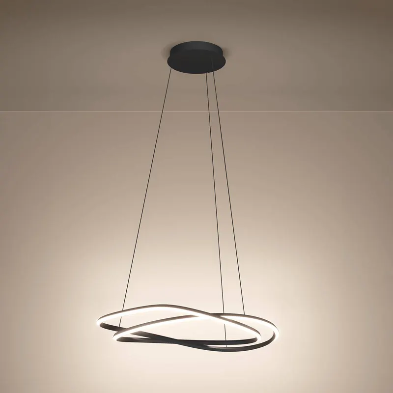 Żyrandol LED Stars of Light Guntin, szara, 62 cm, metalowa, CCT