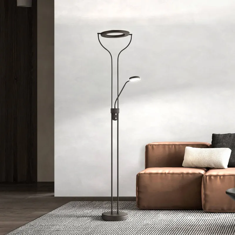 Lampa stojąca LED Davos, czarna, wysokość 180 cm, 2-punktowa, CCT