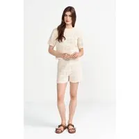 Rich & Royal Crochet Shorts Pearl White Maat: M | Korte Broeken Outlet | Dames | Beige