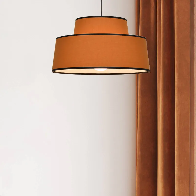 Żyrandol Mallorca, kolor karmelowy, średnica 38 cm, bawełna