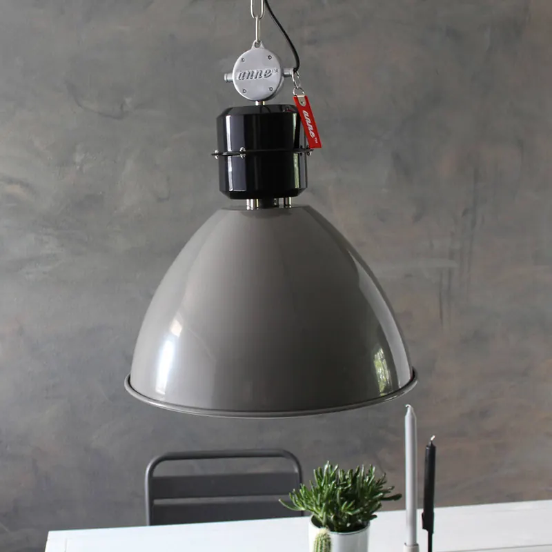 Lampa wisząca Frisk, szara, Ø 50 cm, metal, E27
