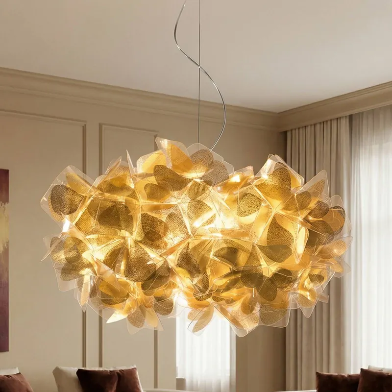 Lampa wisząca Slamp Clizia Mama Non Mama, Ø53cm, złoty/przezroczysty