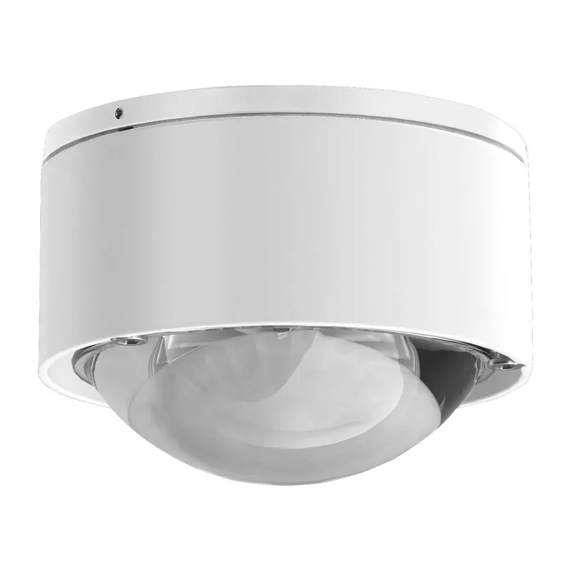 Spot LED Puk Mini One 2, przezroczysta soczewka, matowy biały