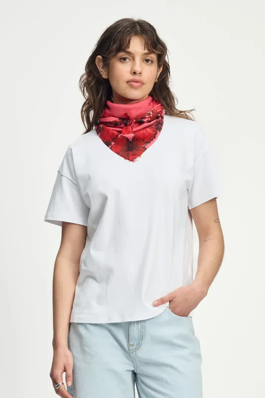 POM Amsterdam Shawl - Raspberry Bouquet Pink Maat: OS | Sjaals Outlet | Dames | Roze