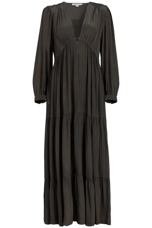 AllSaints Lea Maxi Dress Slate Grey Maat: 6 | Maxi Jurken Outlet | Dames | Grijs