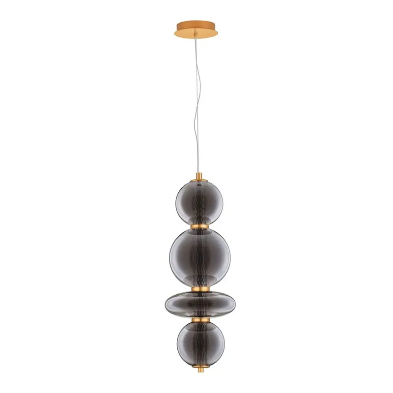 Szara metalowa lampa wisząca LED ze szklanym kloszem ø 25,5 cm Navi – Nova Luce