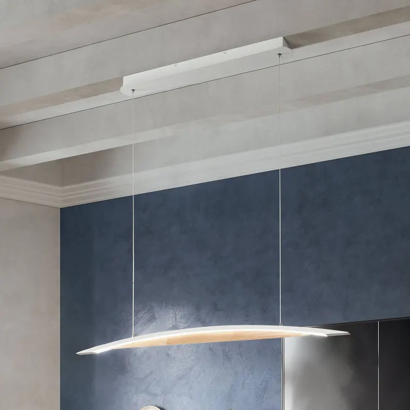 Lampa wisząca LED Cordoba, długość 110 cm, metal/drewno, ściemniana