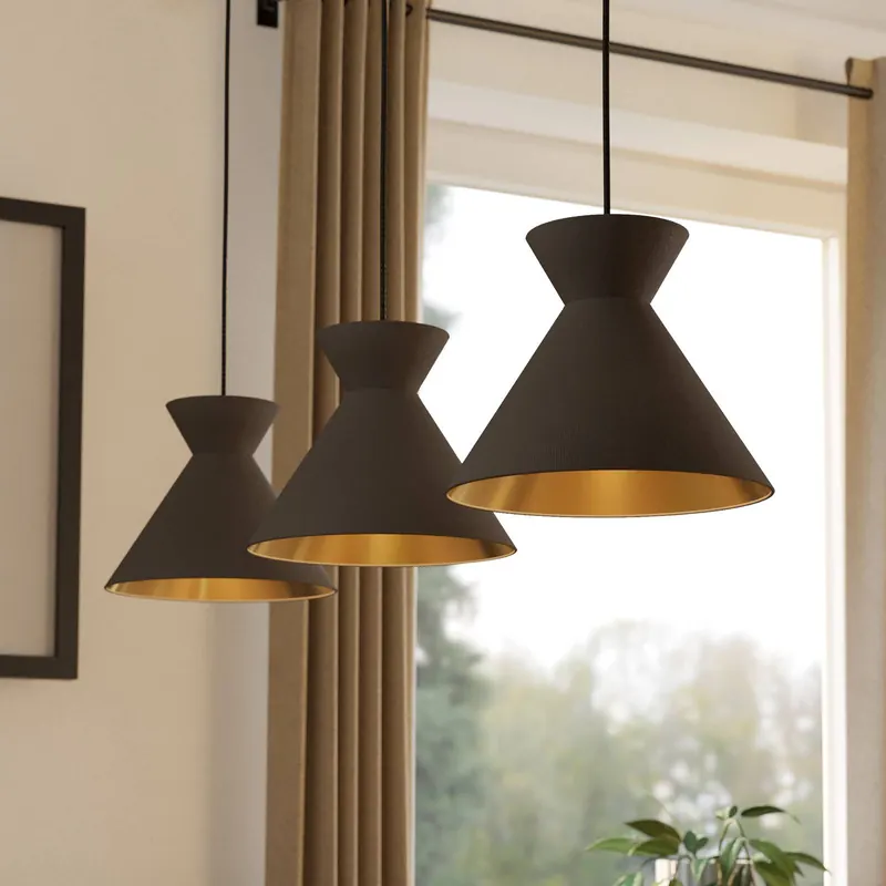 Lampa wisząca Nastasia cappuccino/mosiądz 3-punktowa