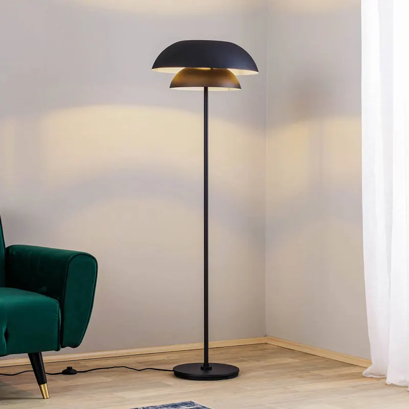 Lampa stojąca Lucande Kellina, 151 cm, czarny, metal, E27
