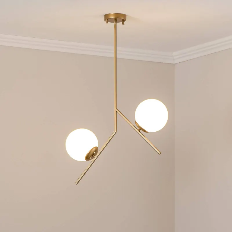Żyrandol Dolunay, długość 43 cm, 2-punktowa, złota, E27
