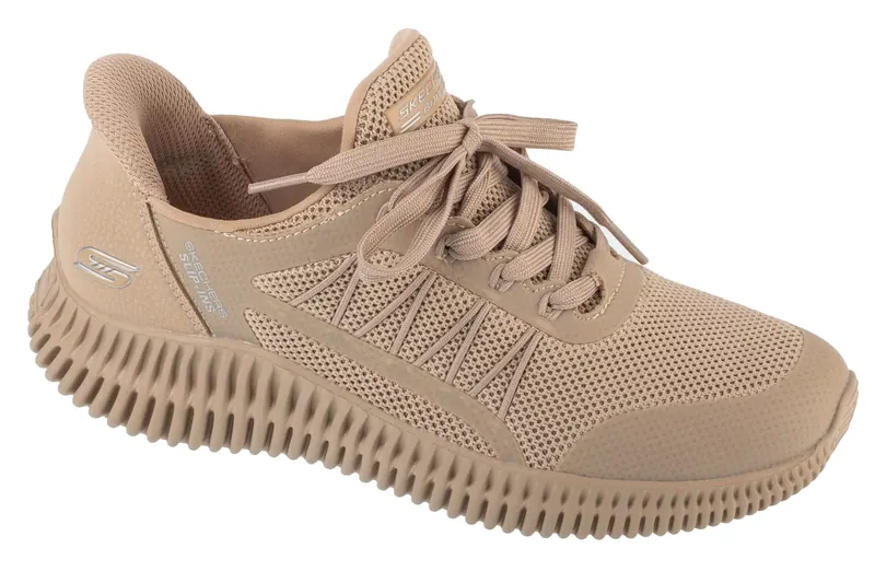 Skechers Slip-Ins: Bobs Geo Lite - Divine Pace 117413-TAN, Damskie, Beżowe, buty sneakers, tkanina, rozmiar: 36,5