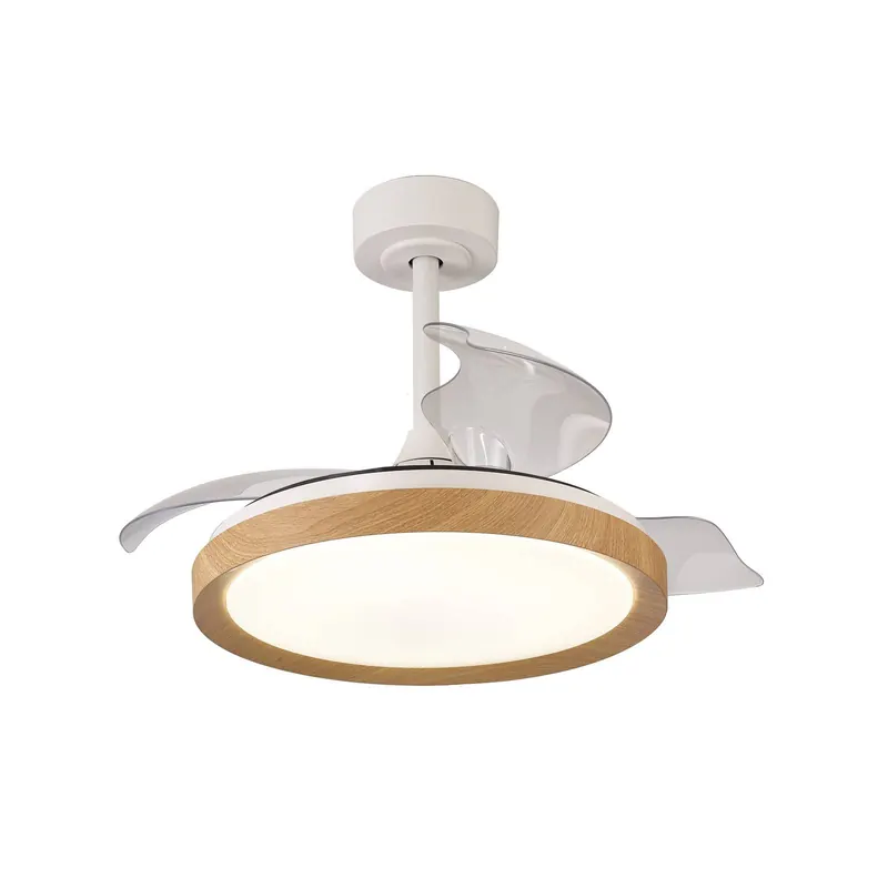 Wentylator sufitowy LED Mistral Mini, drewno, DC, cichy, Ø 91 cm, CCT