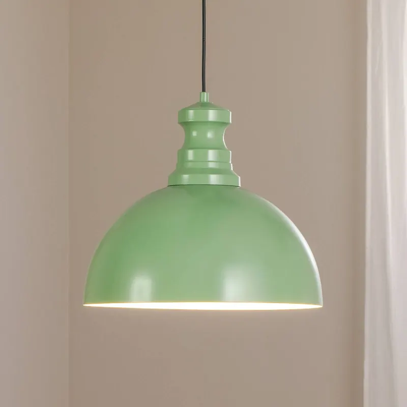 Lampa wisząca Kure, miętowo-zielona, metal, Ø 40 cm E27