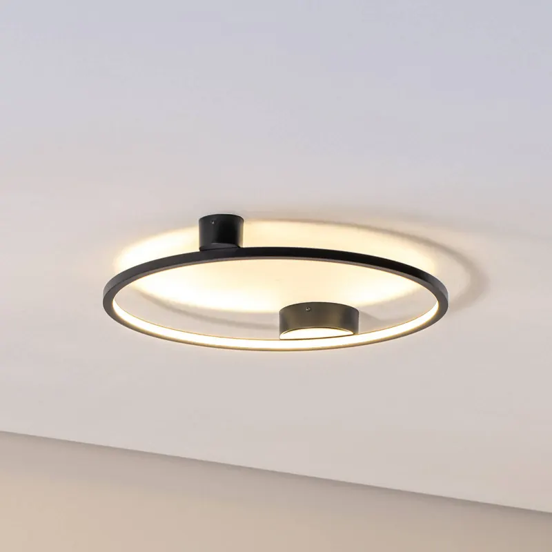Lampa sufitowa LED Saturno, czarna, Ø 50 cm, metal, 4000 K