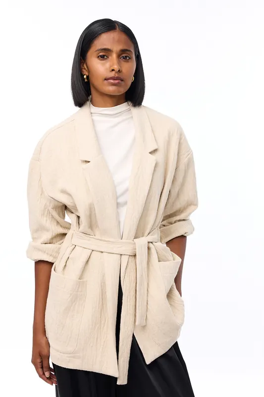 Knitted Glenn Blazer Pebble Maat: L | Blazers Outlet | Dames | Beige