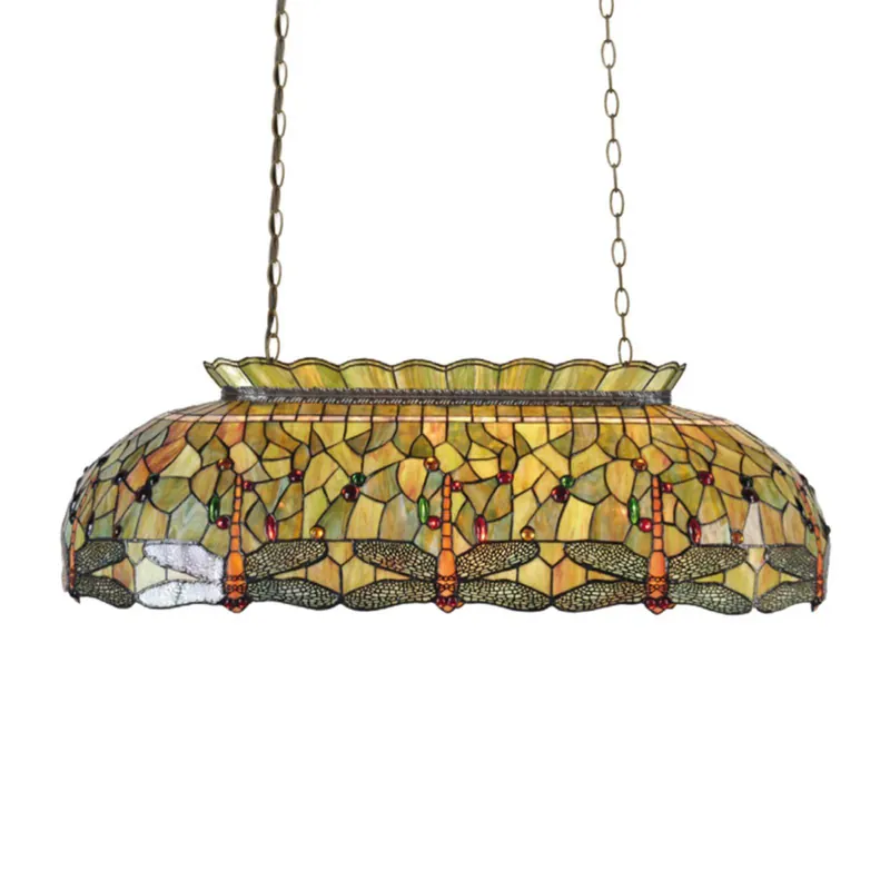 Zielona lampa wisząca Fania w stylu Tiffany